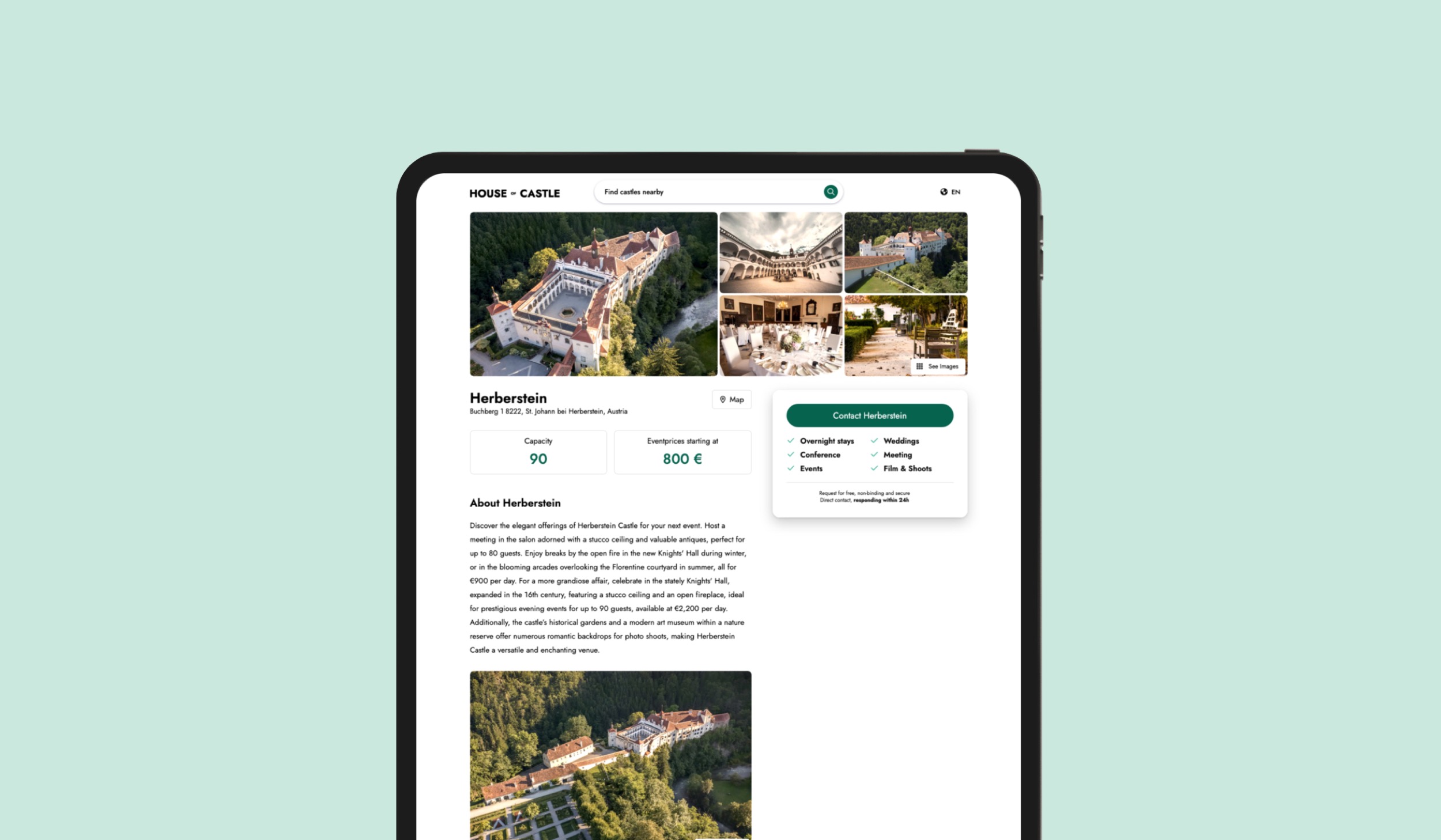 Anton Waldburg House of Castle Screendesign 1
