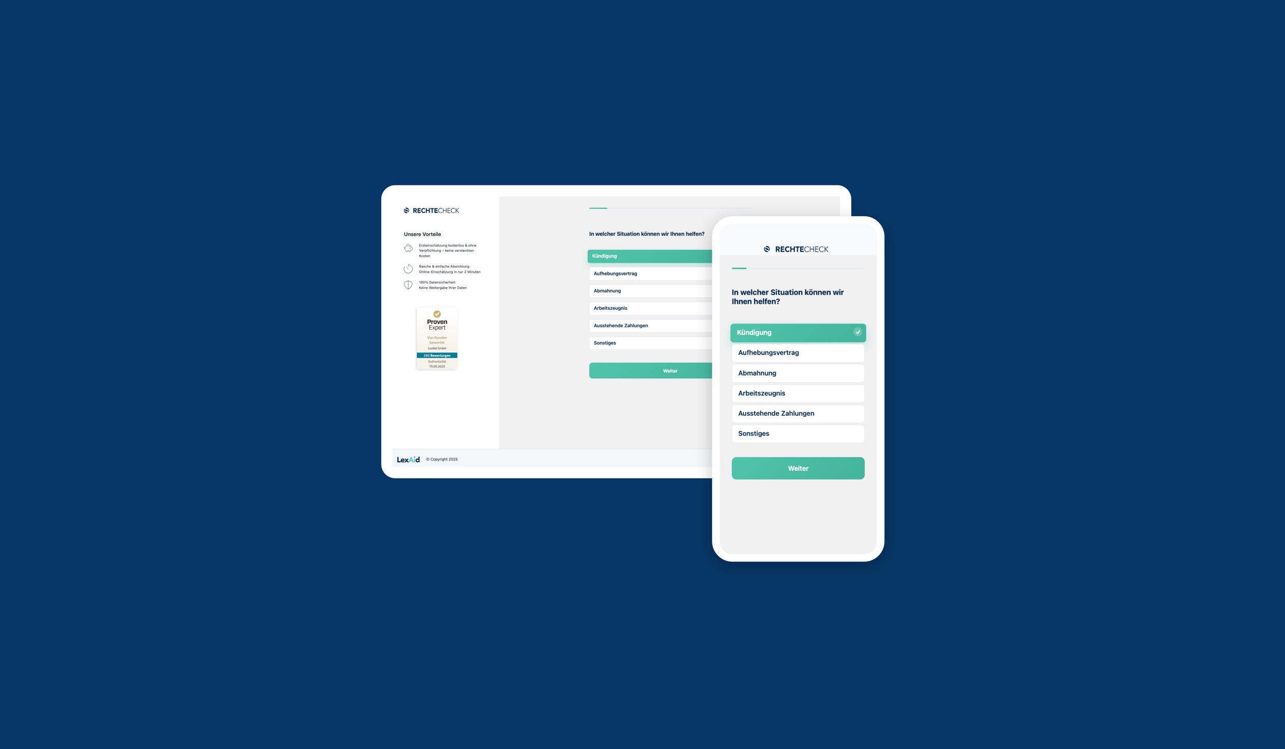 rechtecheck checkout